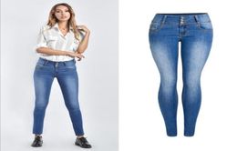 New Arrival Plus Size Faded Jeans For Women Stretchy Push Up Denim Skinny Pant Trousers Female Stretchy Jeans Pencil Pants J28139120865