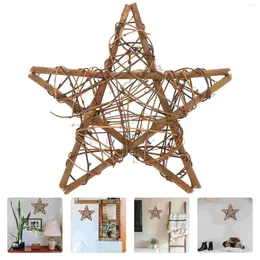 Decorative Flowers Rattan Ring Wreath Circles Vine Star Shaped Frame DIY Accessory Floral Wreaths Front Door