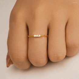 Cluster Rings CANNER Ring 925 Sterling Silver Chain INS 18K Gold For Women Luxury Fine Jewellery Wedding Bague Bijoux Adjustable