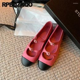 Casual Shoes Metallic Soft European Peach Women Flats Ballerina Belts Mary Jane Round Toe Multi Coloured Comfortable Patchwork Ballet