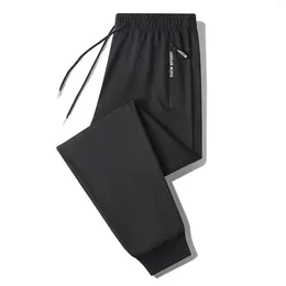 Men's Pants Summer Cool Men Plus Szie M-5XL Sweatpants Fashion Casual Stretch Male Black Grey Thin Loose Quick-dry
