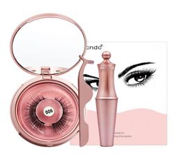 Ibcccndc Magnetic Liquid Eyeliner Eye Makeup Set Easy To Wear Long Lasting Eyeliner False Eyelashes with Tweezers Rose Gold8973536