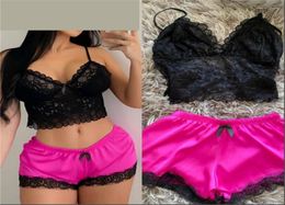 Women039s Sleepwear Ladies Sexy Lingerie Set Temptation Babydoll Cami Top Shorts For Female Women039S Pajama9462336