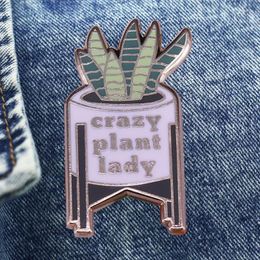 Brooches Crazy Plant Lady Tiger Tail Orchid Brooch Tropical Cactus Fleshy Badge Denim Jacket Backpack Pin Given Friends And Fans Gifts