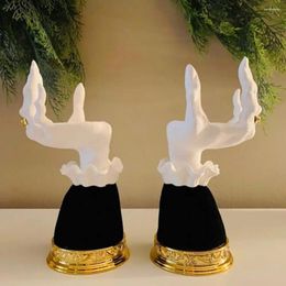 Candle Holders Halloween Holder Witch Hand-Shaped Resin Palm Table Single Stick Decor