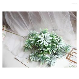 Decorative Flowers 1pc 6 Forks Parmesan Plastic Grass Fake Plants For Diy Flower Arrangement Material Wedding Party Home Decoration