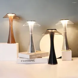 Table Lamps Acrylic LED Lamp USB Charging Dimmable Protection Eyes Smart Touch Switch Bedside Crystal Creative Light