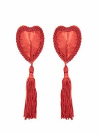 Intimates Accessories Women Heart Shape Nipple Cover Sexy Pasties Reusable Stickers Tassels Breast Petals Bra5172446