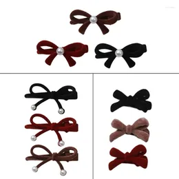 Hair Clips 3pcs French Bow Hairpin Bowknot Hairpins Stylish Women Girls Clip Elegant Pearls Butterfly Knots Decorations