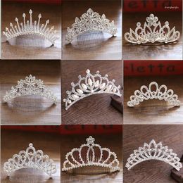 Hair Clips Fashion Multi-Style Pearl Rhinestone Tiara And Crown With Comb Wedding Princess Diadem Jewellery Accessories For Women SL