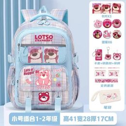 School Bags Strawberry Bear Student Schoolbag Large Capacity Spine Protection Cartoon Children Backpack