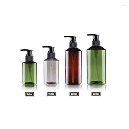 Storage Bottles 30pcs 100ml/150nl/200ml/300ML Cosmetic Brown PET Sample Pump Dispenser Cream Shampoo Detergent Green Container Capacity