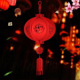 Table Lamps 2pcs Year Lantern Pendants DIY Spring Festival Red Hanging Decor Hollow-out Chinese Character