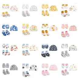 Clothing Sets Baby Anti Scratching Cotton Gloves Hat Foot Cover Set Girl Clothes Accessory