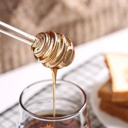 Spoons 15CM Glass Honey Sticks Jam Sauce Spoon Mixing Stick Clear Coffee Milk Tea Stirring Bar Kitchen Supplies Cooking Tools