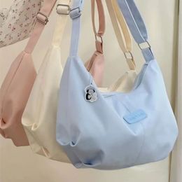 Xiuya Casual Nylon Womens Shoulder Bag Korean Fashion Simple College Style Crossbody Large Capacity Designer Ladies Handbag 240509