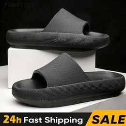 Men Thick Bottom Slippers Platform Bathroom Slides Non Slip Trend Designer Shoes Ladies Female Mule Flip Flops Sandals 240507