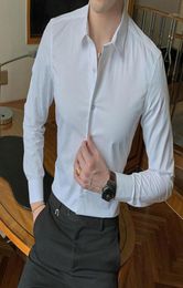 2020 New Fashion Cotton Long Sleeve Shirt Solid Slim Fit Male Social Casual Business White Black Dress Shirt 5XL 6XL 7XL 8XL16104916