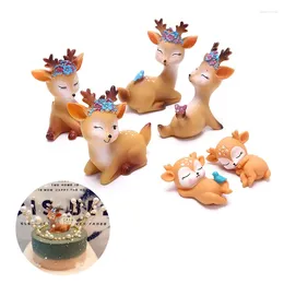 Party Supplies Sika Deer Baking Cake Topper Decoration Miniatures Fairy Garden Ornament Craft
