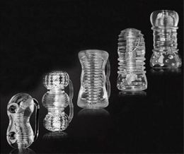 Transparent Silicone Male Masturbator 5 Type Penis Trainer Sex Products Pocket Pussy Stroker Stretchy Masturbation Cup Sex Toys2985111