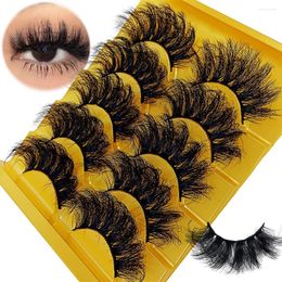 False Eyelashes 5 Pairs Faux Mink Lashes Dramatic Volume Thick Extension Fluffy Long Lasting Wispy Natural For Stage Cosp