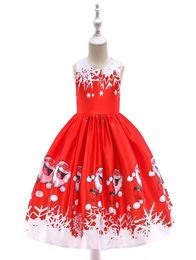 New Year Girl Christmas Dress Baby Winter Snowman Holiday Children Clothing Party Kids Santa Claus Costume Gift 310 years old448923084814