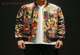 KUANGNAN Japan Style Hip Hop Bomber Jacket Men Clothing 2018 Japanese Streetwear Men Jacket Coat 5XL Mens Jackets And Coats S191018780595