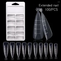 False Nails 24/Sculpted Nail Tips Press On Long Fake Finger Polish Gel Extension Quick Building Mould Tools