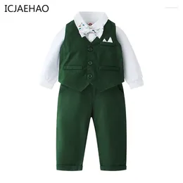 Clothing Sets Children Boys Spring Borns Clothes Outwears Treasure Gentleman Suit 3PCS Vest T-Shirt And Pants Outfits Matching