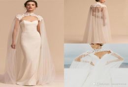 Tulle Long High Neck Wedding Cape Lace Jacket Wrap White Ivory Women Bridal Accessories Custom Made Lace Applique64178538146676