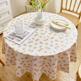 Table Cloth Simple And Fresh Watercolour Fruit Print Home Living Room Dining Kitchen Round Dustproof Tablecloth Outdoor Party Decoration