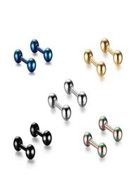 stainless steel round ball stud earrings screw back 5 pair set9348234