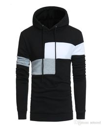 Designer Men Slim Hoodie Hooded Sweatshirt Coat Jacket Winter Warm Outwear Causal Patchwork Color Block Pullover Hip Hop Hoodies H9891357