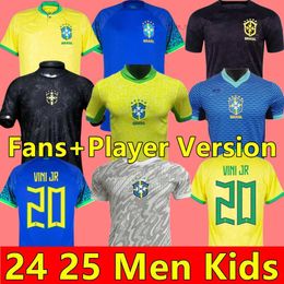 Soccer Jerseys Brasil soccer jerseys BraziLS Retro shirts CASEMIRO VINI JR RICHARLISON PELE 1998 2002 Carlos Romario Ronaldinho camisa de futebol 1994 1970 9193 R