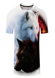Summer T Shirt Wolf Couples Tshirt 3D T shirts Tee Men Women Short Sleeve Casual Top Unisex Clothing 4 Styles S5XL76849285456447