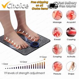 Party Favour EMS Electric Foot Massager Pad Portable Muscle StimulationImprove Blood Circulation Relief Pain Relax Feet USB Charging
