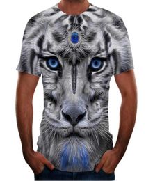 Animal Print 3D Mens Tshirts Short Sleeve Loose Casual Breathable Tiger Pattern Top Casual New Wolf Dog Teenagers Wear1749402