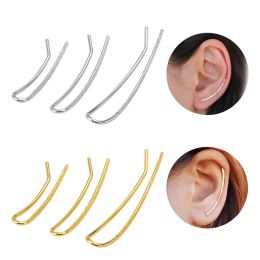 2pcs U Shaped Clip Earring For Women Ear Cuff Piercing Gold Silver Colour Stainless Steel Handmade Hammered Climber Charm Jewellery