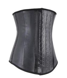 Women039s Shapers Classic Colobia 100 Rubber Latex Waist Trainer Big Hooks Steel Boned Corset Black Body Shaper Underbust Cinc30845856272