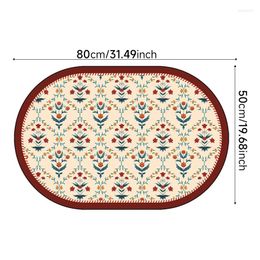 Bath Mats 1pc Aesthetic Floral Oval Floor Mat Absorbent Non Slip Doorway Rug Comfortable Bathtub Foot Pad Bathroom Accessories Home De