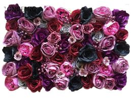 Decorative Flowers TONGFENG 8pcs/lot Mixcolor Wedding 3D Flower Wall Runner Artificial Silk Rose Peony Backdrop Decoration