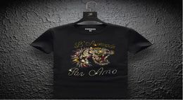 Mens Animals Sequins T Shirt Fashion Boys Club Short Sleeves Hip Hop Casual Streetwear with Lion Pattern Whole2932529