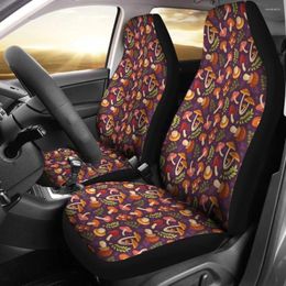 Car Seat Covers Cute Purple Mushroom Printed 211706 Pack Of 2 Universal Front Protective Cover
