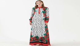 Women's Dresses Turn Down Long Sleeves Floral Printed Split Fashion Casual Long Designer Dress3577073