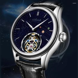 Wristwatches AESOP Men's Manual Tourbillon Star Mechanical Watch Waterproof Advanced Leisure Business Fashion