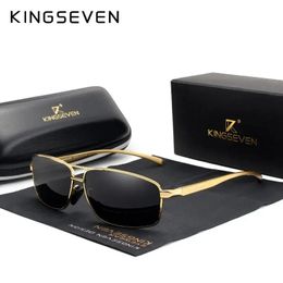 KINGSEVEN Fashion Designer Aluminium Polarised Sunglasses Sun Glasses Vintage UV400 For MenWomen Eye Protection Eyewear 240515
