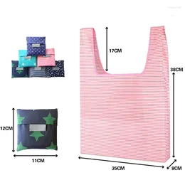 Storage Bags Fashionable Mini Portable Foldable Shopping Bag Oxford Cloth Environmental Protection Waterproof Handbag Travel