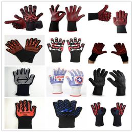 500 Celsius Heat Resistant Gloves 35cm Oven BBQ Baking Cooking Mitts Insulated Silicone Microwa Gloves Kitchen Tastry Tools LJJA337089315