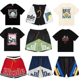 T-shirt Art Shirt Swim Trunks t Tshirt Rhude Men Designer Tshirts for Mens 24ss Shorts High Quality Tess Short Sleeve Europe America HWZ2 HWZ2