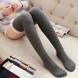 Women Socks Soft Stockings Lace Solid Colour Knit Long Sockings Underwear Hosiery Over Knee Thigh High Warm Sock